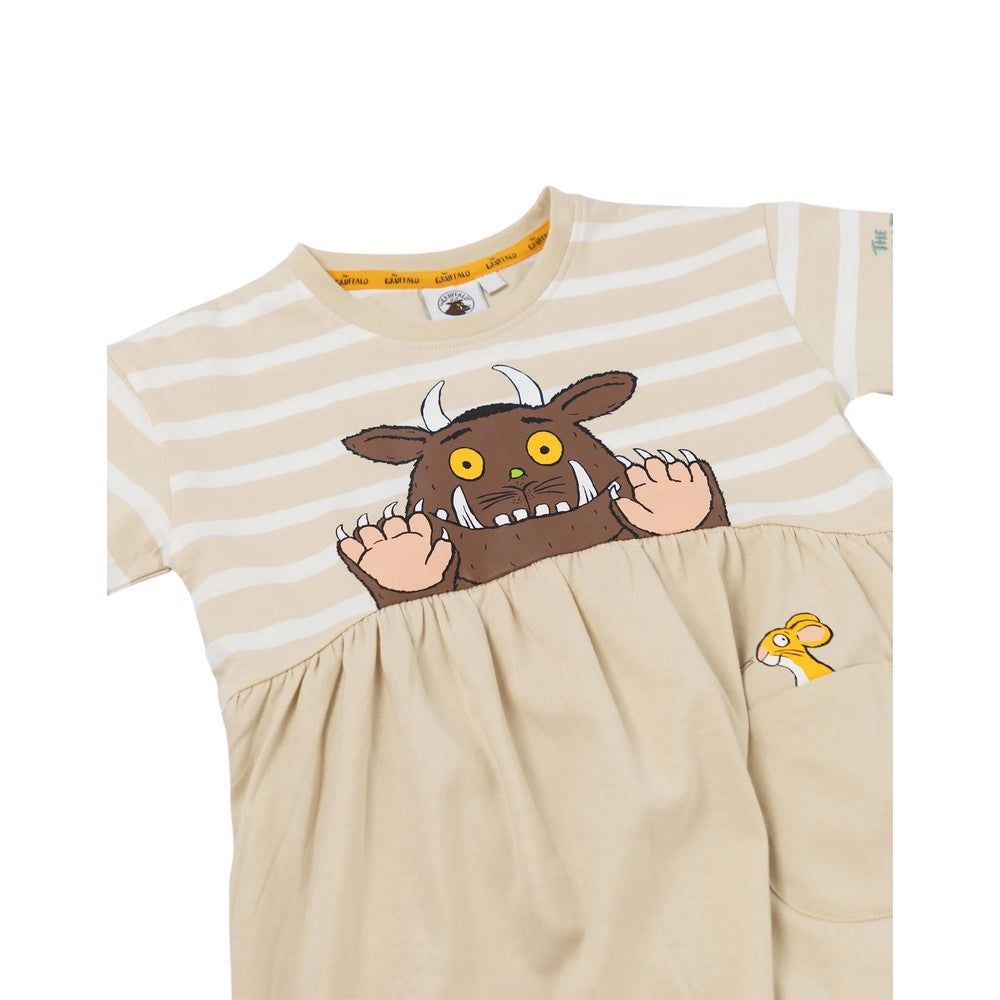 Beige - Side - The Gruffalo Girls Stripe Dress