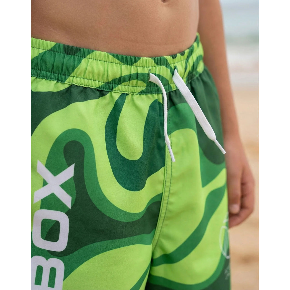 Green - Close up - Xbox Boys Logo Regular Swim Shorts