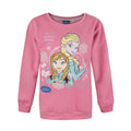 Pink - Front - Disney Frozen Childrens-Girls Official Anna & Elsa Freezing Heart Sweatshirt