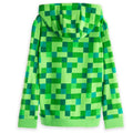Pixel Green - Back - Minecraft Childrens-Boys Creeper Character Hoodie