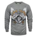 Grey - Front - Sons Of Anarchy Mens Winged Reaper Sweater