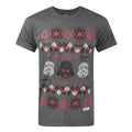 Charcoal - Front - Star Wars Mens Darth Vader Fair Isle Christmas T-Shirt