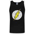 Black - Front - DC Comics Mens Flash Distressed Logo Vest