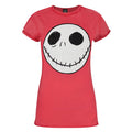 Red - Front - Nightmare Before Christmas Womens-Ladies Jack Reverse Seam T-Shirt
