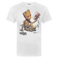 White - Front - Guardians Of The Galaxy Mens Vol 2 Groot Tape T-Shirt