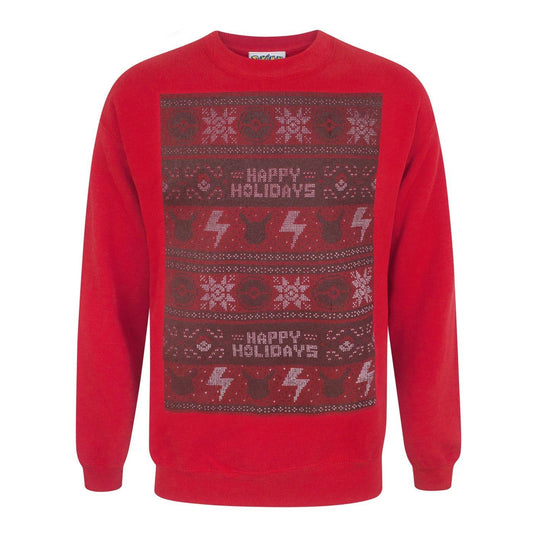 Red - Front - Pokemon Mens Happy Holidays Christmas Sweater