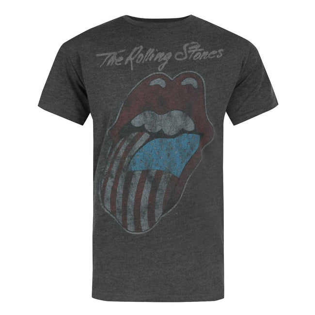 Black - Front - Amplified Official Mens Rolling Stones USA Tour 2 T-Shirt