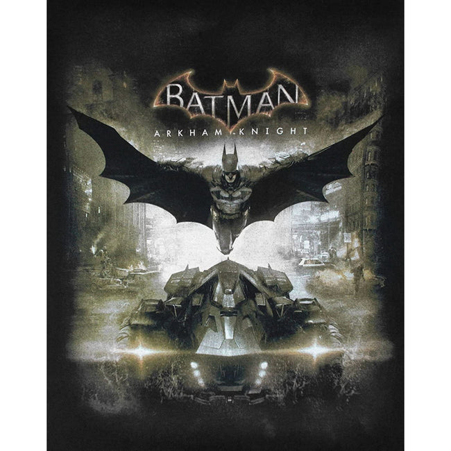 Black - Side - Batman Womens-Ladies Arkham Knight Batmobile T-Shirt