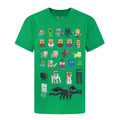 Green - Front - Minecraft Official Boys Sprites Characters T-Shirt