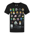 Black - Front - Minecraft Official Boys Sprites Characters T-Shirt