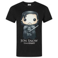Black - Front - Game Of Thrones Official Mens Funko Jon Snow T-Shirt