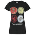 Black - Front - Game Of Thrones Womens-Ladies House Crests T-Shirt