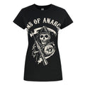 Black - Front - Sons Of Anarchy Womens-Ladies Reaper T-Shirt