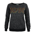 Black - Front - Amplified Womens-Ladies AC-DC Logo Sweater
