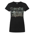 Black - Front - Suicide Squad Womens-Ladies Logo T-Shirt