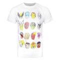 White - Front - Marvel Official Mens Comics Heads T-Shirt