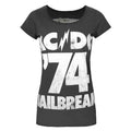 Charcoal - Front - Amplified Womens-Ladies AC-DC Jailbreak 74 T-Shirt