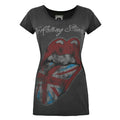 Charcoal - Front - Amplified Womens-Ladies The Rolling Stones UK Lick T-Shirt