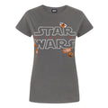 Charcoal - Front - Star Wars Womens-Ladies The Last Jedi Badges T-Shirt