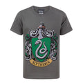 Charcoal - Side - Harry Potter Official Boys Slytherin Crest T-Shirt