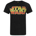 Black - Front - Star Wars Official Mens Distressed Logo T-Shirt