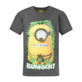 Charcoal - Front - Minions Official Childrens-Kids Blumock T-Shirt