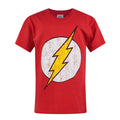 Red - Front - Flash Official Boys Distressed Logo T-Shirt