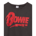 Charcoal - Lifestyle - Amplified Womens-Ladies David Bowie Logo Cropped T-Shirt