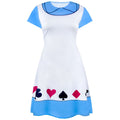 White-Blue - Front - Alice In Wonderland Womens-Ladies Costume Dress