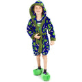 Blue-Green - Side - Minecraft Boys Zombie Steve And Sword Dressing Gown