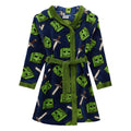 Blue-Green - Pack Shot - Minecraft Boys Zombie Steve And Sword Dressing Gown