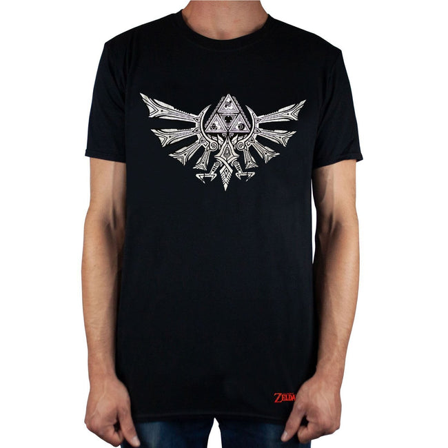 Black - Side - Legend Of Zelda Mens Logo Short-Sleeved T-Shirt