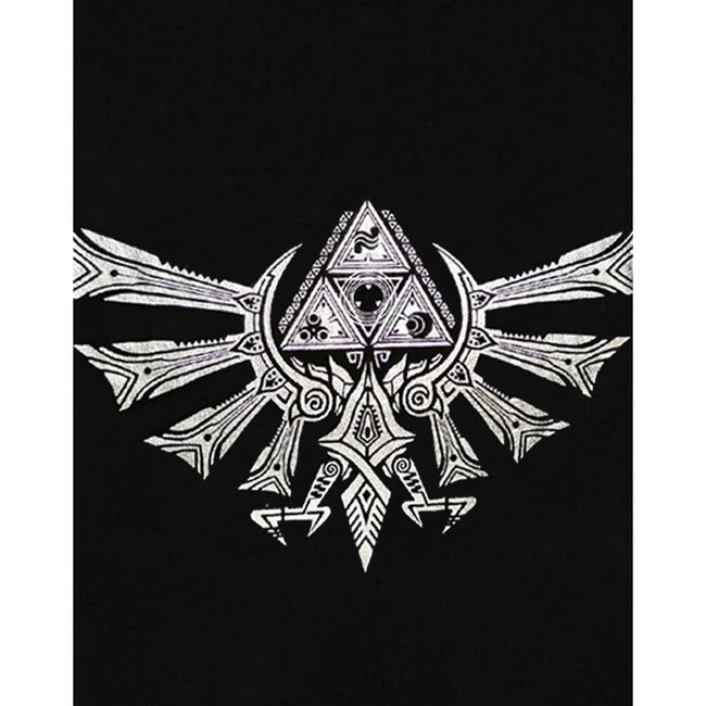 Black - Close up - Legend Of Zelda Mens Logo Short-Sleeved T-Shirt