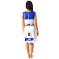 White-Blue - Side - Star Wars Womens-Ladies R2-D2 Cosplay Skater Dress
