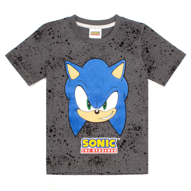 Grey - Side - Sonic The Hedgehog Boys Gaming Short Pyjama Set