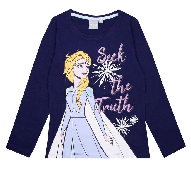 Blue - Front - Frozen Girls Seek The Truth Elsa T-Shirt