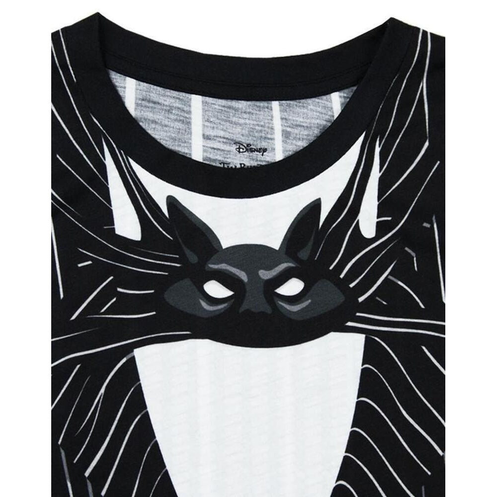 Black-White - Side - Nightmare Before Christmas Mens Jack Skellington Cosplay T-Shirt