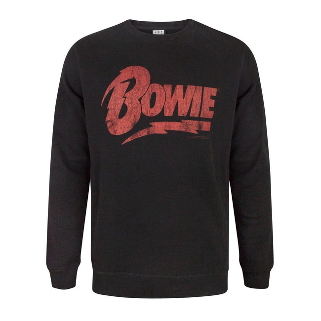 Black - Front - Amplified Mens David Bowie Logo Sweatshirt