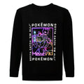 Black - Front - Pokemon Childrens-Kids Lenticular Mewtwo Pikachu Sweatshirt