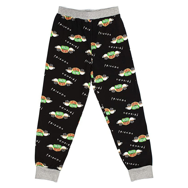 White-Black - Lifestyle - Friends Girls Central Perk Logo Long Pyjama Set