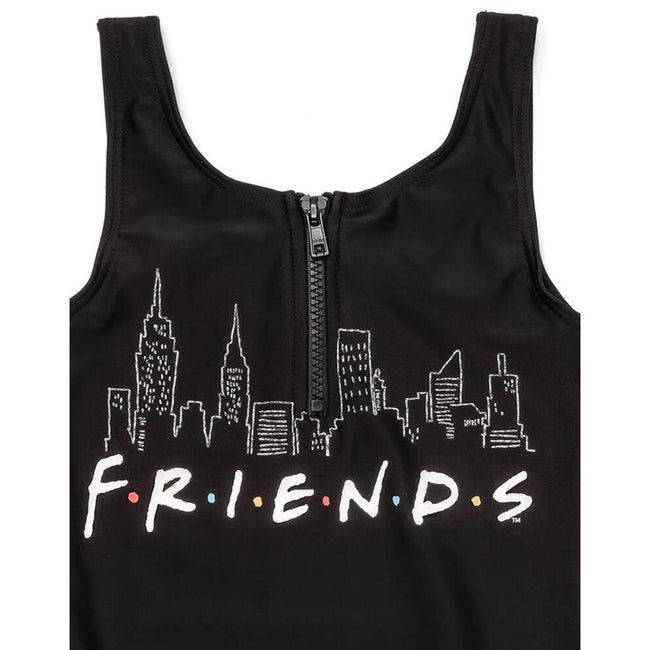 Black - Back - Friends Girls Sunsafe One Piece Swimsuit