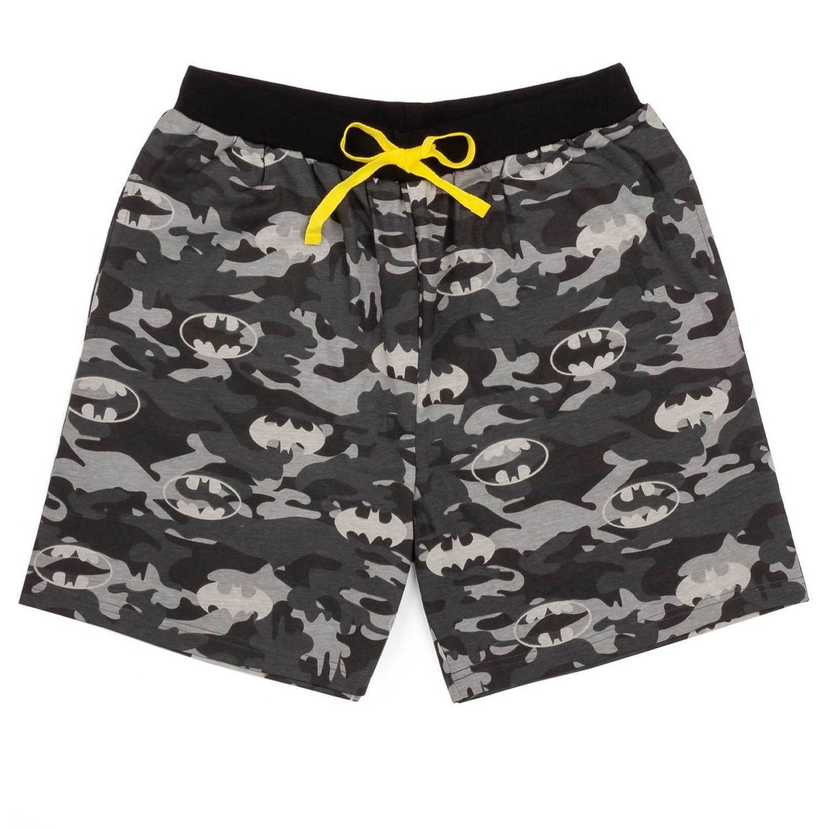 Black-Grey - Side - Batman Mens Logo Camo Short Pyjama Set