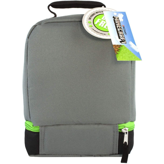 Green - Back - Minecraft Childrens-Kids Double Creeper Lunch Bag