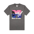 Grey Marl - Front - MTV Womens-Ladies Logo Palm Tree T-Shirt