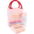 Pink - Side - Wonder Woman Rectangular Lunch Bag Set (Pack of 3)