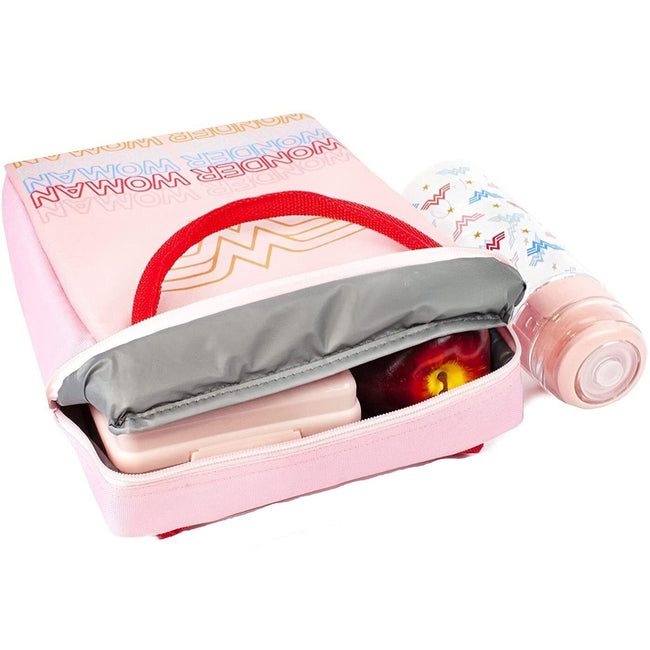 Pink - Pack Shot - Wonder Woman Rectangular Lunch Bag Set (Pack of 3)
