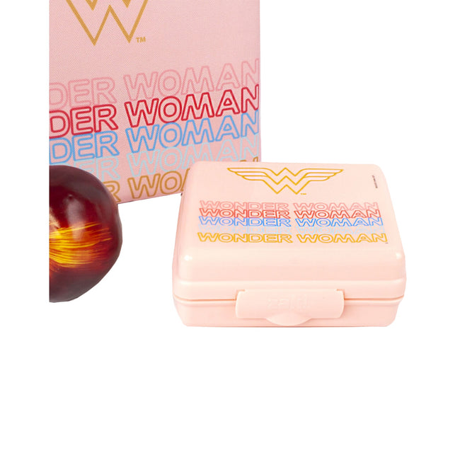 Pink - Close up - Wonder Woman Rectangular Lunch Bag Set (Pack of 3)