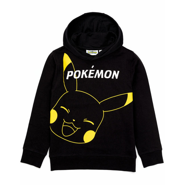 Black - Front - Pokemon Childrens-Kids Pikachu Hoodie