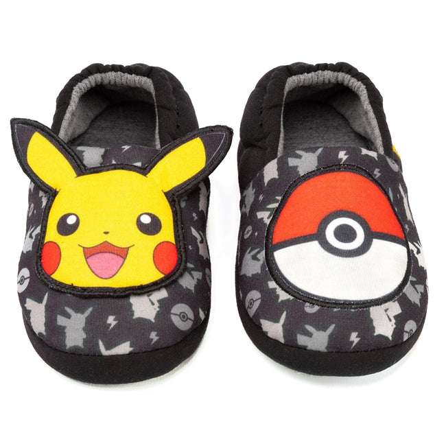 Black-Yellow-Red - Pack Shot - Pokemon Childrens-Kids Slippers