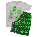 Green-Grey - Pack Shot - Minecraft Childrens-Kids Short Pyjama Set